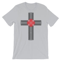 Black & Red Ellipse Cross Unisex T-Shirt Abyssinian Kiosk Christian Jesus Religion Cross Bella Canvas Original Art Fashion Cotton Apparel Clothing