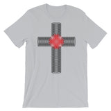 Black & Red Ellipse Cross Unisex T-Shirt Abyssinian Kiosk Christian Jesus Religion Cross Bella Canvas Original Art Fashion Cotton Apparel Clothing