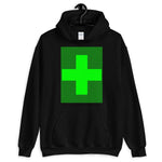 Green Criss Green Cross Unisex Hoodie Abyssinian Kiosk Equal Arm Cross Christian Criss Cross Lines Gildan Original Art Fashion Cotton Apparel Clothing