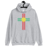 Green Yellow Red Ellipse Cross Unisex Hoodie Abyssinian Kiosk Christian Jesus Religion Cross Gildan Original Art Fashion Cotton Apparel Clothing