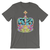 Funky Crown Light Blue Unisex T-Shirt Abyssinian Kiosk Empress Menen Crown Haile Selassie Colors African Royal Royalty Fashion Cotton Apparel Clothing Bella Canvas Original Art
