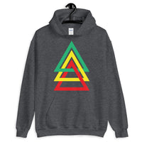 3 Triangles GYR Unisex Hoodie Abyssinian Kiosk Green Yellow Red Ethiopia Fashion Cotton Apparel Clothing Gildan Original Art