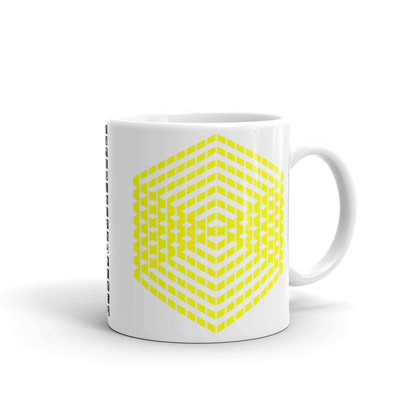 Yellow Cube Illusion Kaffa Mug