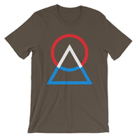 Red White Blue Circle Triangle Unisex T-Shirt Abyssinian Kiosk Harmonious Meeting Fashion Cotton Apparel Clothing Bella Canvas Original Art