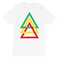 3 Triangles GYR Unisex T-Shirt Abyssinian Kiosk Green Yellow Red Ethiopia Fashion Cotton Apparel Clothing Bella Canvas Original Art