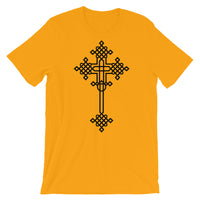 Plain Black #13 Cross Unisex T-Shirt Abyssinian Kiosk Ethiopian Coptic Orthodox Tewahedo Christian Bella Canvas Original Art Fashion Cotton Apparel Clothing