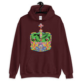 Funky Crown Green Unisex Hoodie Abyssinian Kiosk Empress Menen Crown Haile Selassie Colors African Royal Royalty Fashion Cotton Apparel Clothing Gildan Original Art