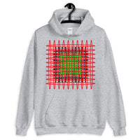 Red Black Green Ellipses Unisex Hoodie Abyssinian Kiosk Fashion Ellipses Inside Ellipses Cotton Apparel Clothing Gildan Original Art