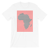 Black Africa Red Grid Unisex T-Shirt Map Abyssinian Kiosk Fashion Cotton Apparel Clothing Bella Canvas Original Art