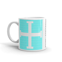 Cyan Lines Empty + Cross Kaffa Mug