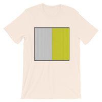 Grey Back White Yellow Lines Unisex T-Shirt Square Abyssinian Kiosk Fashion Cotton Apparel Clothing Bella Canvas Original Art
