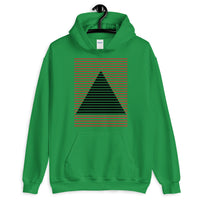 Red Black Lined Pyramid Unisex Hoodie Abyssinian Kiosk Fashion Cotton Apparel Clothing Gildan Original Art