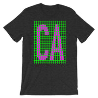 Magenta Green Grid CA Unisex T-Shirt Bella Canvas Original Art Abyssinian Kiosk Fashion Cotton Apparel Clothing California State America US