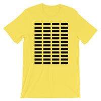 Black Grid Bars Unisex T-Shirt Abyssinian Kiosk Rectangle Bars Spaced Evenly Grid Pattern Fashion Cotton Apparel Clothing Bella Canvas Original Art