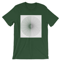 Half Blank Half Grey Cube Spokes White BG Unisex T-Shirt Abyssinian Kiosk Squares Bicycle Spokes Background Fashion Cotton Apparel Clothing Bella Canvas Original Art