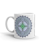 Black Outline Cross Blue Green Star Kaffa Mug