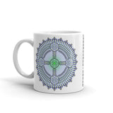 Black Outline Cross Blue Green Star Kaffa Mug