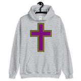 Black Yellow Magenta Maze Cross Unisex Hoodie Abyssinian Kiosk Christian Jesus Religion Lined Latin Cross Gildan Original Art Fashion Cotton Apparel Clothing