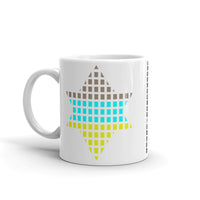 Brown, Cyan, Yellow Lime Boxes Star of David Kaffa Mug