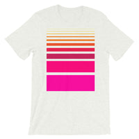 Pink to Yellow Unisex T-Shirt Thick Bars to Thin Lines Abyssinian Kiosk Fashion Cotton Apparel Clothing Bella Canvas Original Art