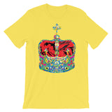 Funky Crown Red Unisex T-Shirt Abyssinian Kiosk Empress Menen Crown Haile Selassie Colors African Royal Royalty Fashion Cotton Apparel Clothing Bella Canvas Original Art
