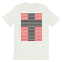 Black Cross Red Lines Unisex T-Shirt Abyssinian Kiosk Christian Jesus Religion Lined Latin Cross Bella Canvas Original Art Fashion Cotton Apparel Clothing