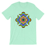 Random Psychedelic Cross Black Unisex T-Shirt Trip Trippy Colorful Ethiopian Coptic Orthodox Abyssinian Kiosk Christian Bella Canvas Original Art Abyssinian Kiosk Fashion Cotton Apparel Clothing