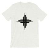 Plain Black Zia Sun Cross Unisex T-Shirt Abyssinian Kiosk Fashion Cotton Apparel Clothing Bella Canvas Original Art