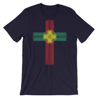 Green Yellow Red Ellipse Cross Unisex T-Shirt Abyssinian Kiosk Christian Jesus Religion Cross Bella Canvas Original Art Fashion Cotton Apparel Clothing