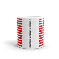 Red Grid Bars Kaffa Mug