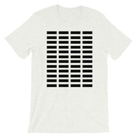 Black Grid Bars Unisex T-Shirt Abyssinian Kiosk Rectangle Bars Spaced Evenly Grid Pattern Fashion Cotton Apparel Clothing Bella Canvas Original Art