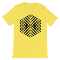 Black Cube Illusion Unisex T-Shirt Abyssinian Kiosk 3D Bars Polygon Fashion Cotton Apparel Clothing Bella Canvas Original Art