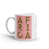 Africa Yellow Letters Red Grid Kaffa Mug