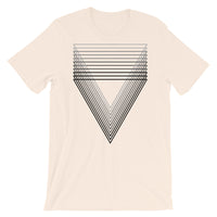 Black Chiaroscuro Triangles Unisex T-Shirt From Light to Bold Color Abyssinian Kiosk Fashion Cotton Apparel Clothing Bella Canvas Original Art
