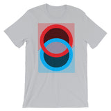 Red Blue Rings Black Inner Unisex T-Shirt Abyssinian Kiosk Fashion Cotton Apparel Clothing Bella Canvas Original Art