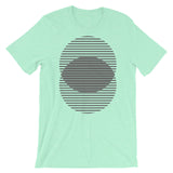 Grey Lined Circles Unisex T-Shirt Abyssinian Kiosk Joining Circles Fashion Cotton Apparel Clothing Bella Canvas Original Art