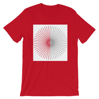 Half Blank Half Grey Cube Spokes White BG Unisex T-Shirt Abyssinian Kiosk Squares Bicycle Spokes Background Fashion Cotton Apparel Clothing Bella Canvas Original Art
