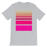 Pink to Yellow Unisex T-Shirt Thick Bars to Thin Lines Abyssinian Kiosk Fashion Cotton Apparel Clothing Bella Canvas Original Art