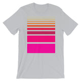 Pink to Yellow Unisex T-Shirt Thick Bars to Thin Lines Abyssinian Kiosk Fashion Cotton Apparel Clothing Bella Canvas Original Art