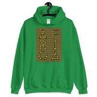 Africa Yellow Letters Red Grid Unisex Hoodie Abyssinian Kiosk Fashion Cotton Apparel Clothing Gildan Original Art