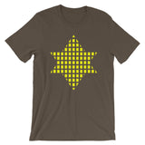 Yellow Boxes Star of David Unisex T-Shirt Abyssinian Kiosk Rectangles Jewish Falasha Abyssinia Ethiopia Bella Canvas Original Art Fashion Cotton Apparel Clothing