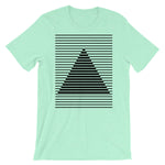 Black Lined Pyramid Unisex T-Shirt Abyssinian Kiosk Fashion Cotton Apparel Clothing Bella Canvas Original Art