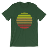 Yellow to Red Lined Circle Unisex T-Shirt Abyssinian Kiosk Fashion Cotton Apparel Clothing Bella Canvas Original Art