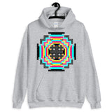 Psychedelic #12 Cross Black Unisex Hoodie Abyssinian Kiosk Equal-Armed Cross Ethiopian Jesus Christian Trip Trippy Colorful Gildan Original Art Fashion Cotton Apparel Clothing