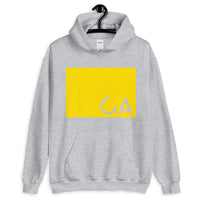 CA Cut Out Yellow Unisex Hoodie Gildan Original Art Abyssinian Kiosk Fashion Cotton Apparel Clothing California State America US