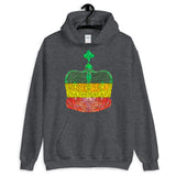 GYR Crown Black Lines Unisex Hoodie Abyssinian Kiosk Empress Menen Crown Haile Selassie Green Yellow Red African Royal Royalty Fashion Cotton Apparel Clothing Gildan Original Art