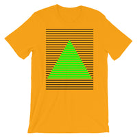 Black Green Lined Pyramid Unisex T-Shirt Abyssinian Kiosk Fashion Cotton Apparel Clothing Bella Canvas Original Art