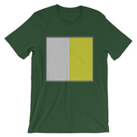 Grey Back White Yellow Lines Unisex T-Shirt Square Abyssinian Kiosk Fashion Cotton Apparel Clothing Bella Canvas Original Art