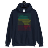 Africa GYR Dashes Unisex Hoodie Abyssinian Kiosk Scantron Map Gildan Original Art Fashion Cotton Apparel Clothing