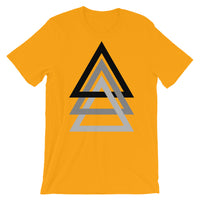 3 Triangles Black to Grey Unisex T-Shirt Abyssinian Kiosk Fashion Cotton Apparel Clothing Bella Canvas Original Art